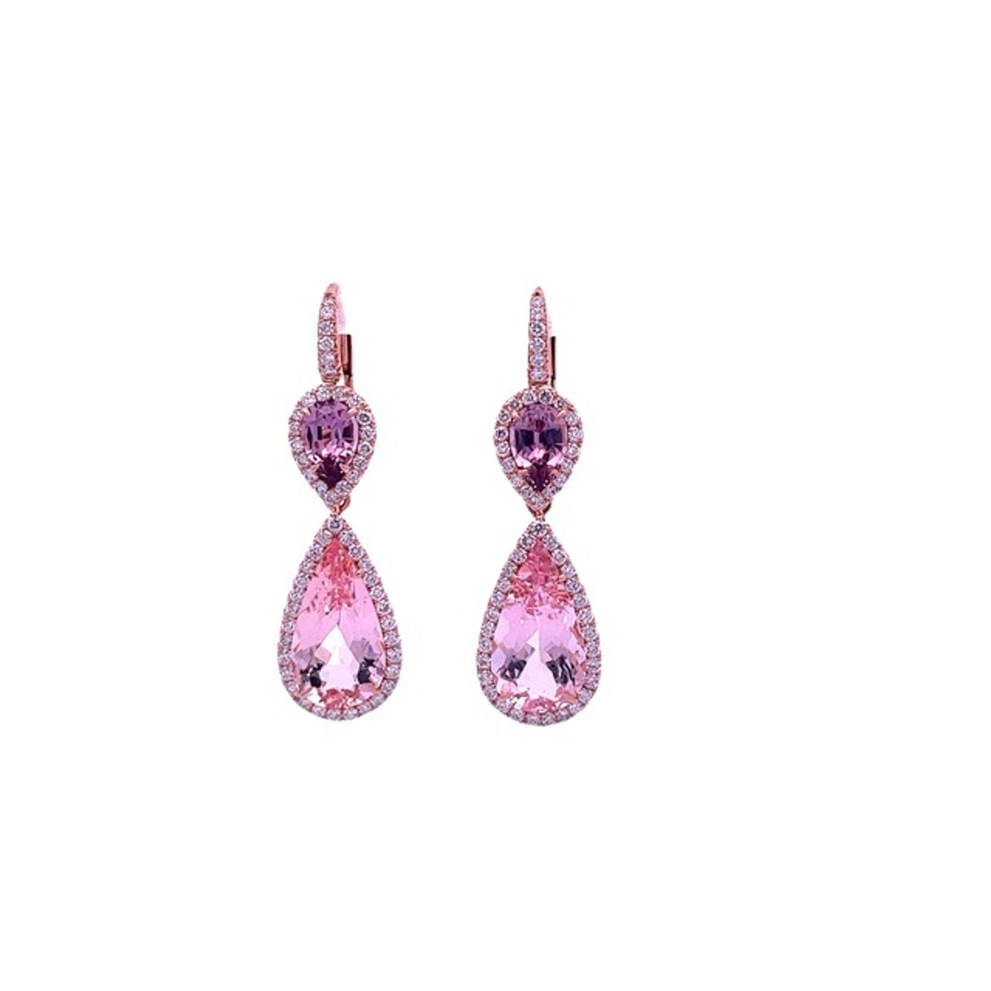 Morganite, Spinel & Diamond Earrings