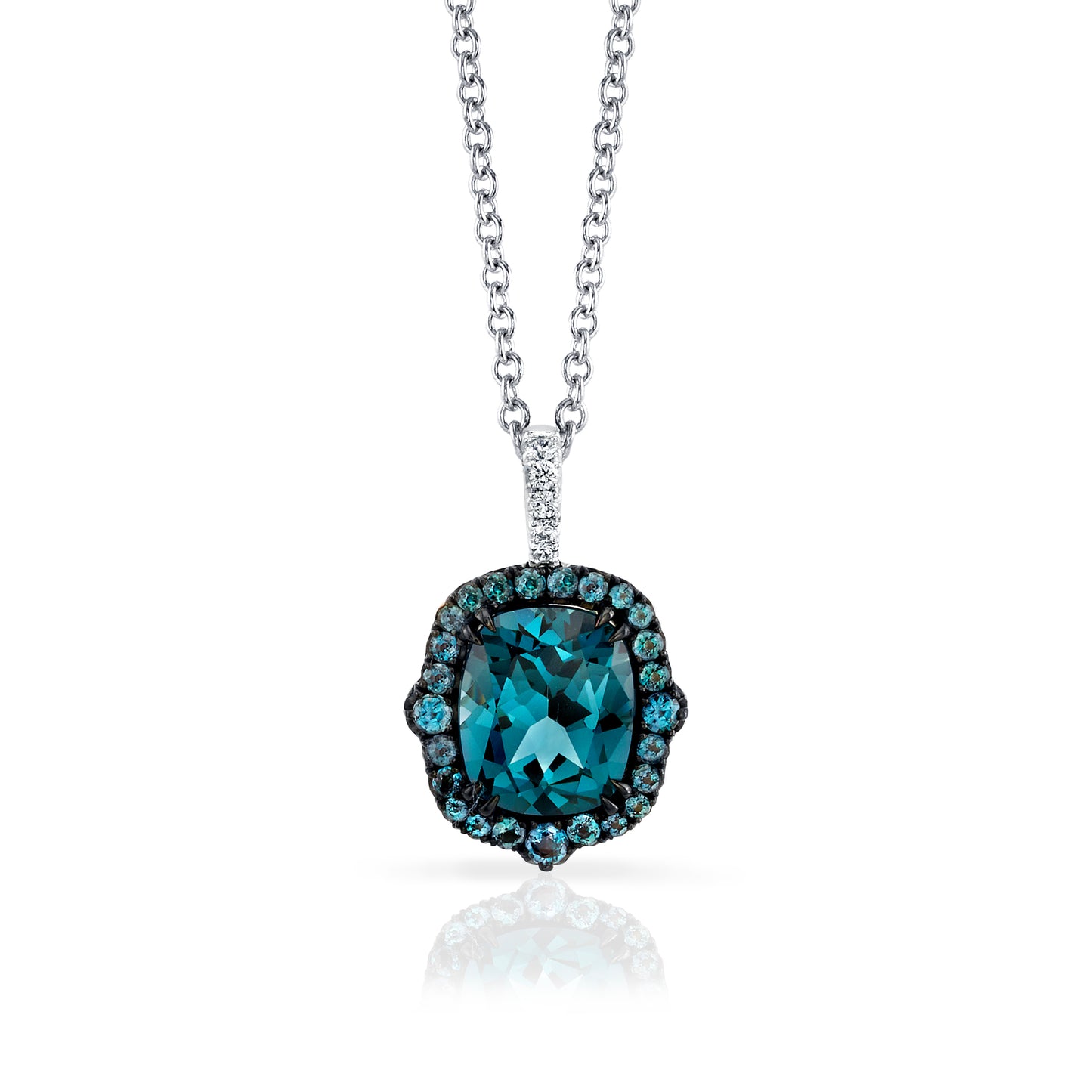 Blue Spinel, Alexandrite & Diamond Pendant