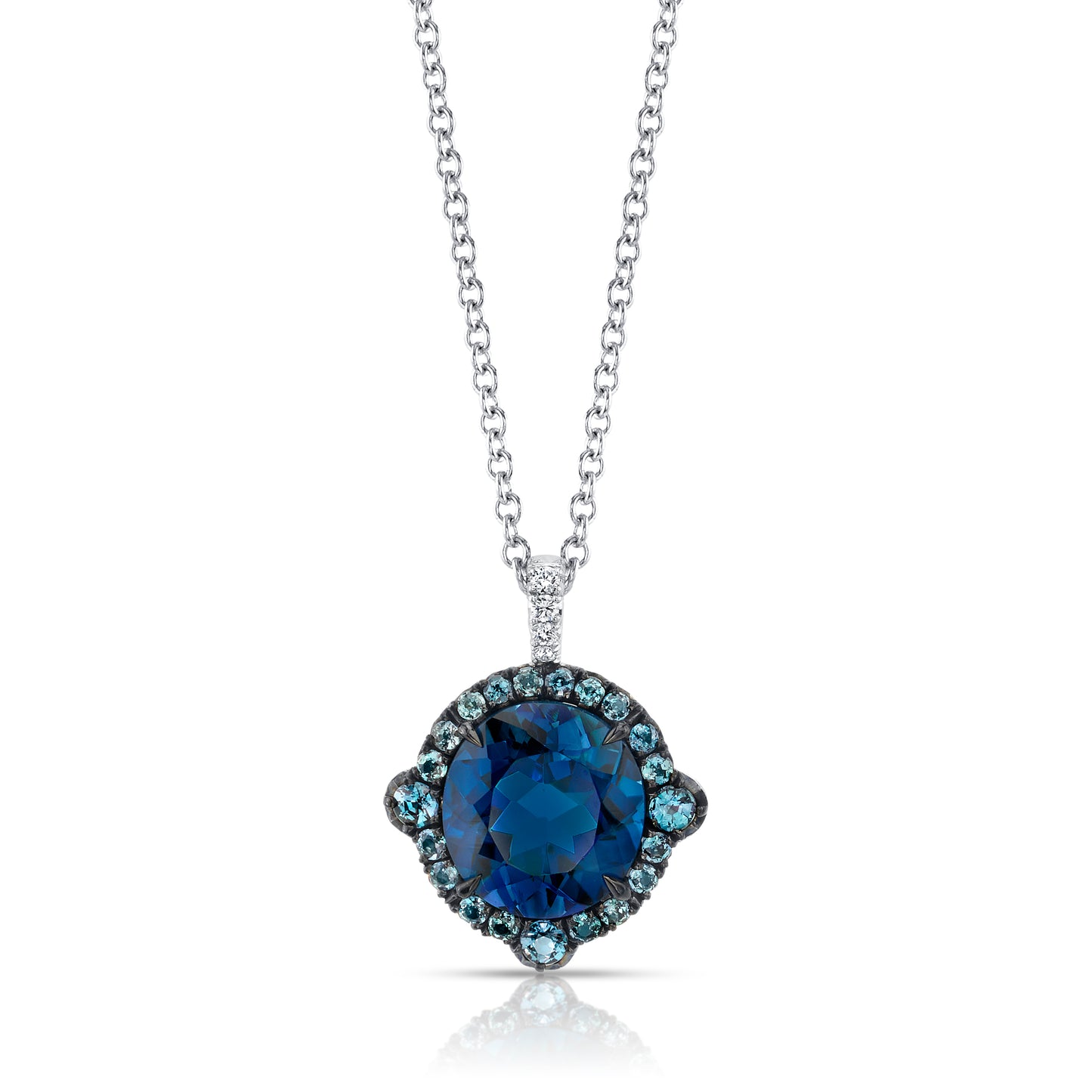 Blue Spinel, Alexandrite & Diamond Pendant