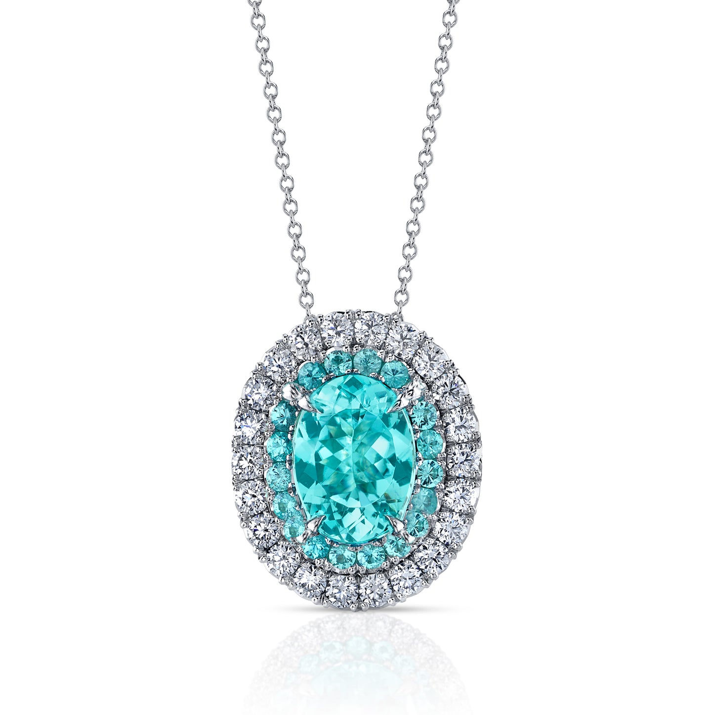 Paraíba-Type Tourmaline, Paraíba Tourmaline & Diamond Pendant