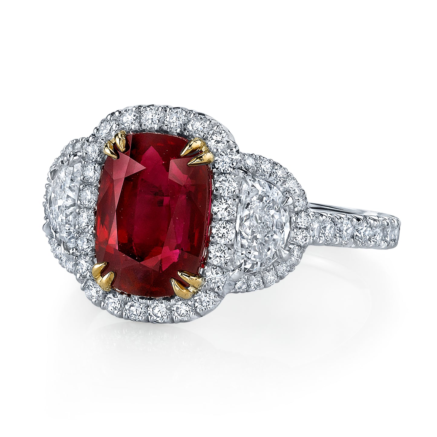 Ruby & Diamond 3-Stone Ring