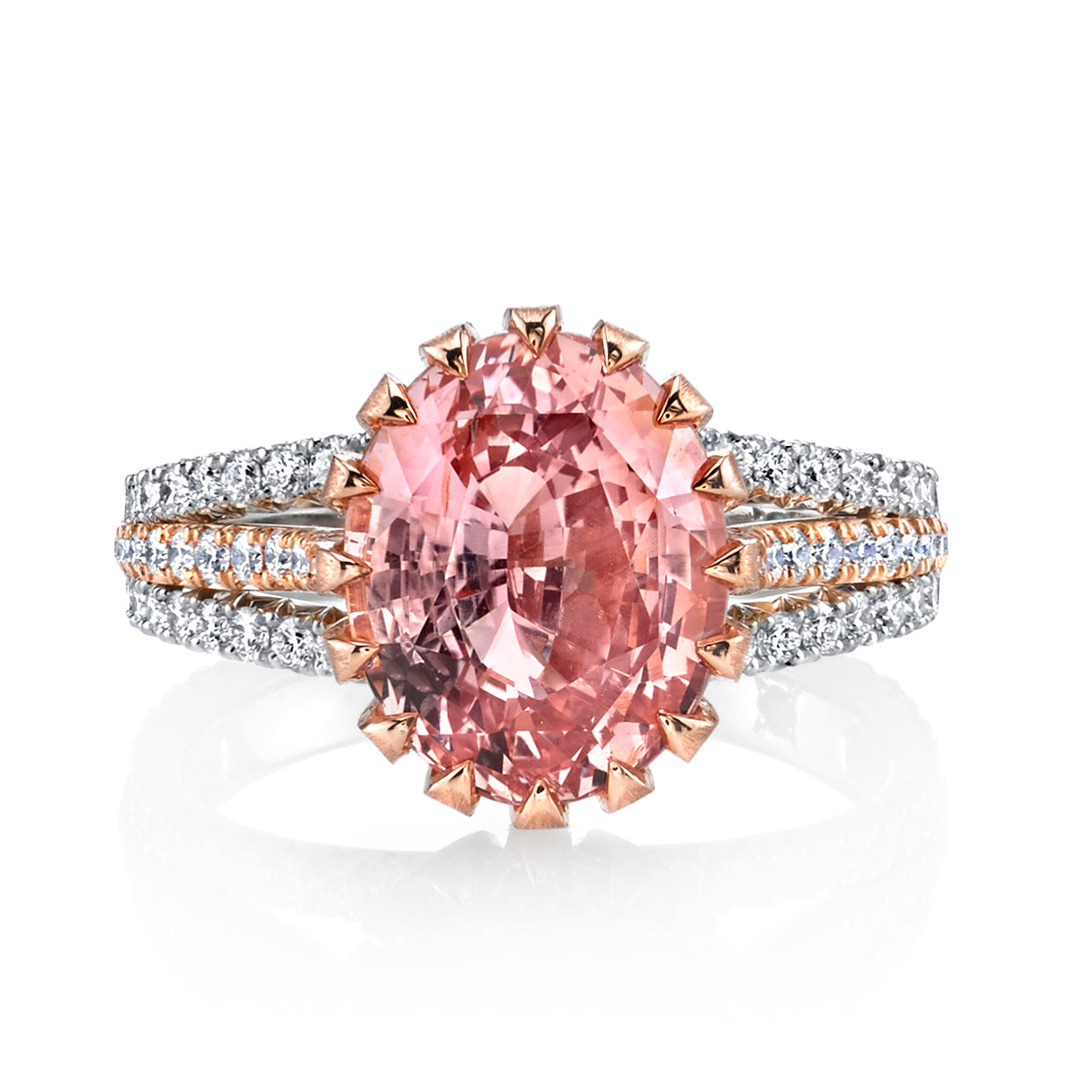 Padparadscha Sapphire & Diamond Ring