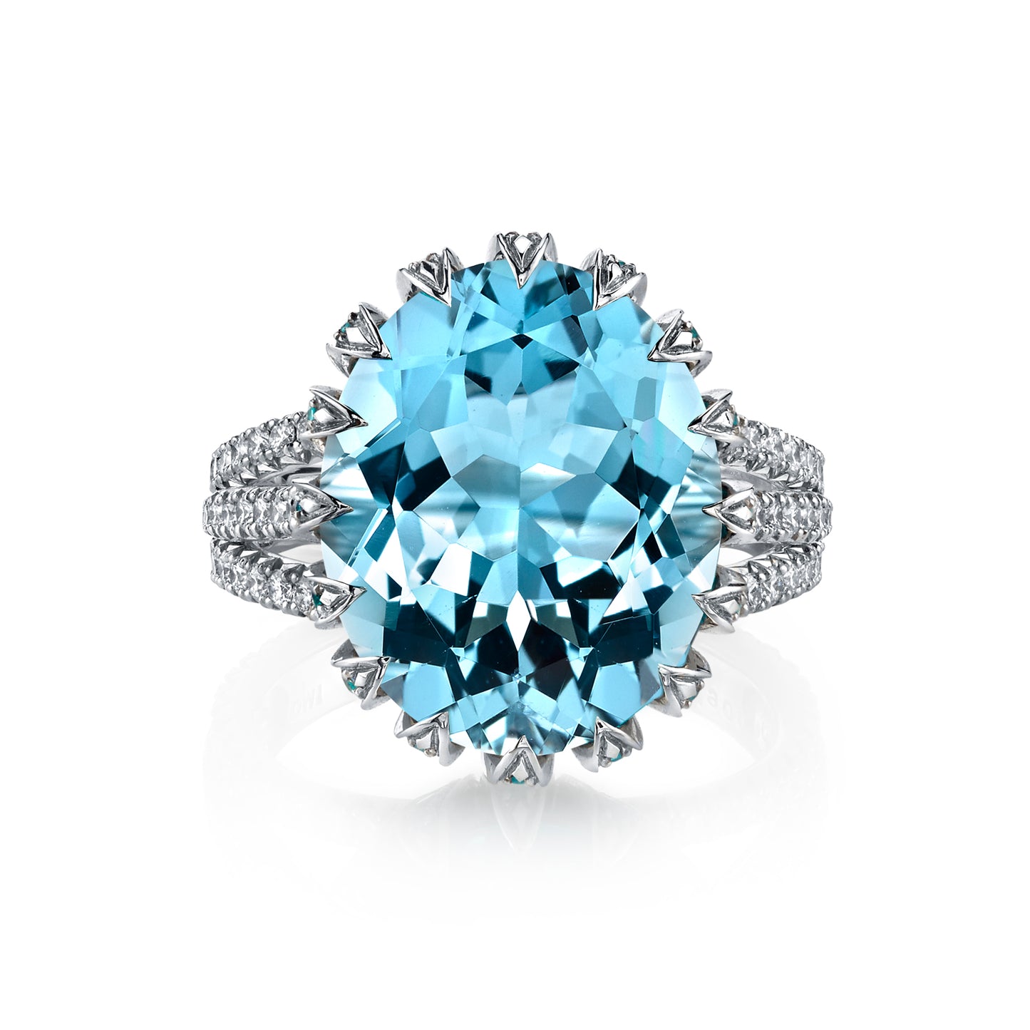 Aquamarine, Paraiba Tourmaline & Diamond Ring