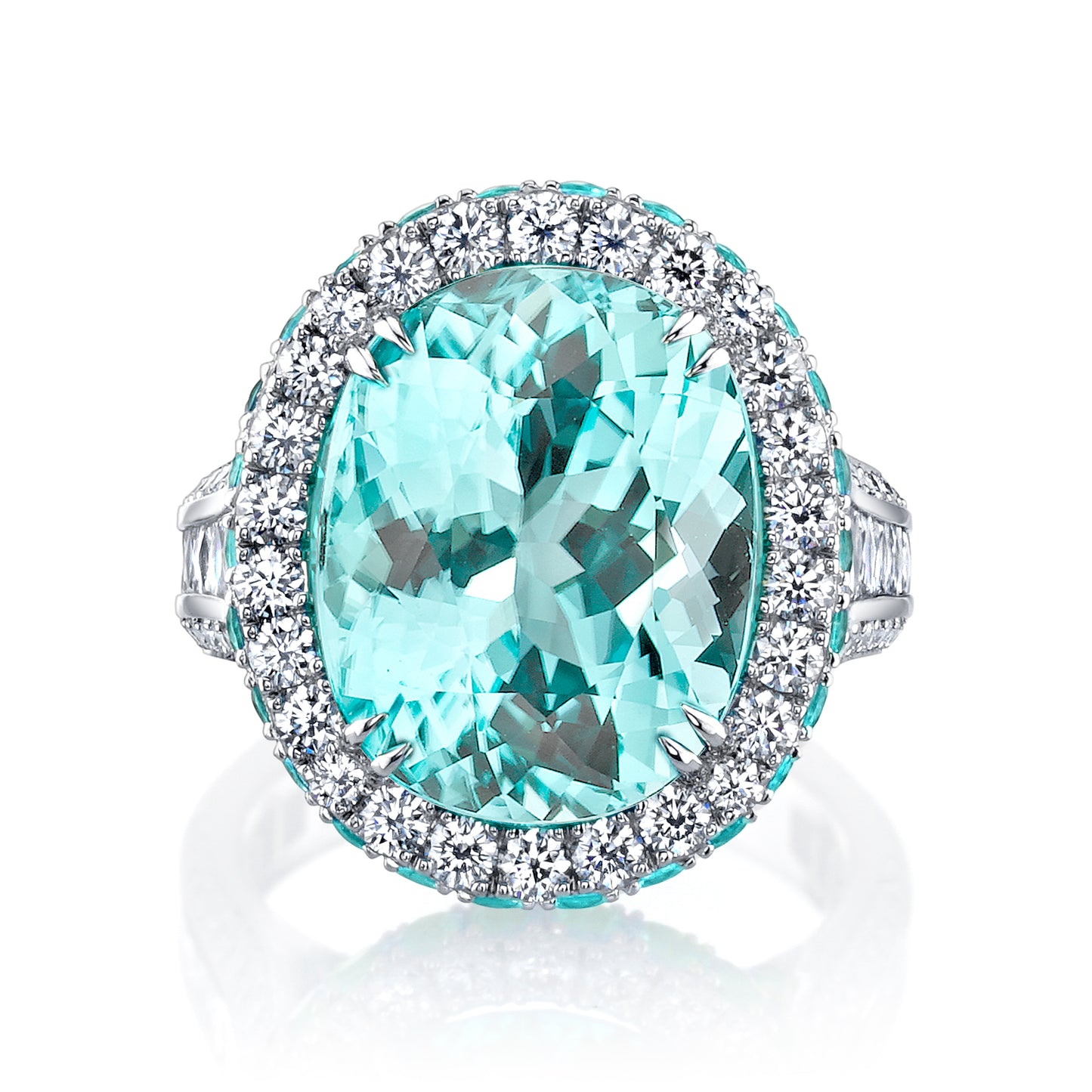 Paraíba-Type Tourmaline, Paraíba Tourmaline & Diamond Ring