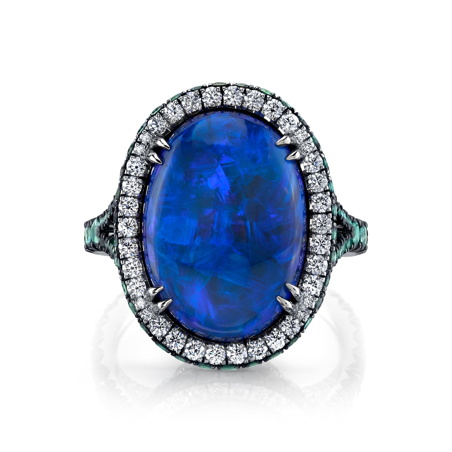 Opal, Alexandrite & Diamond Ring
