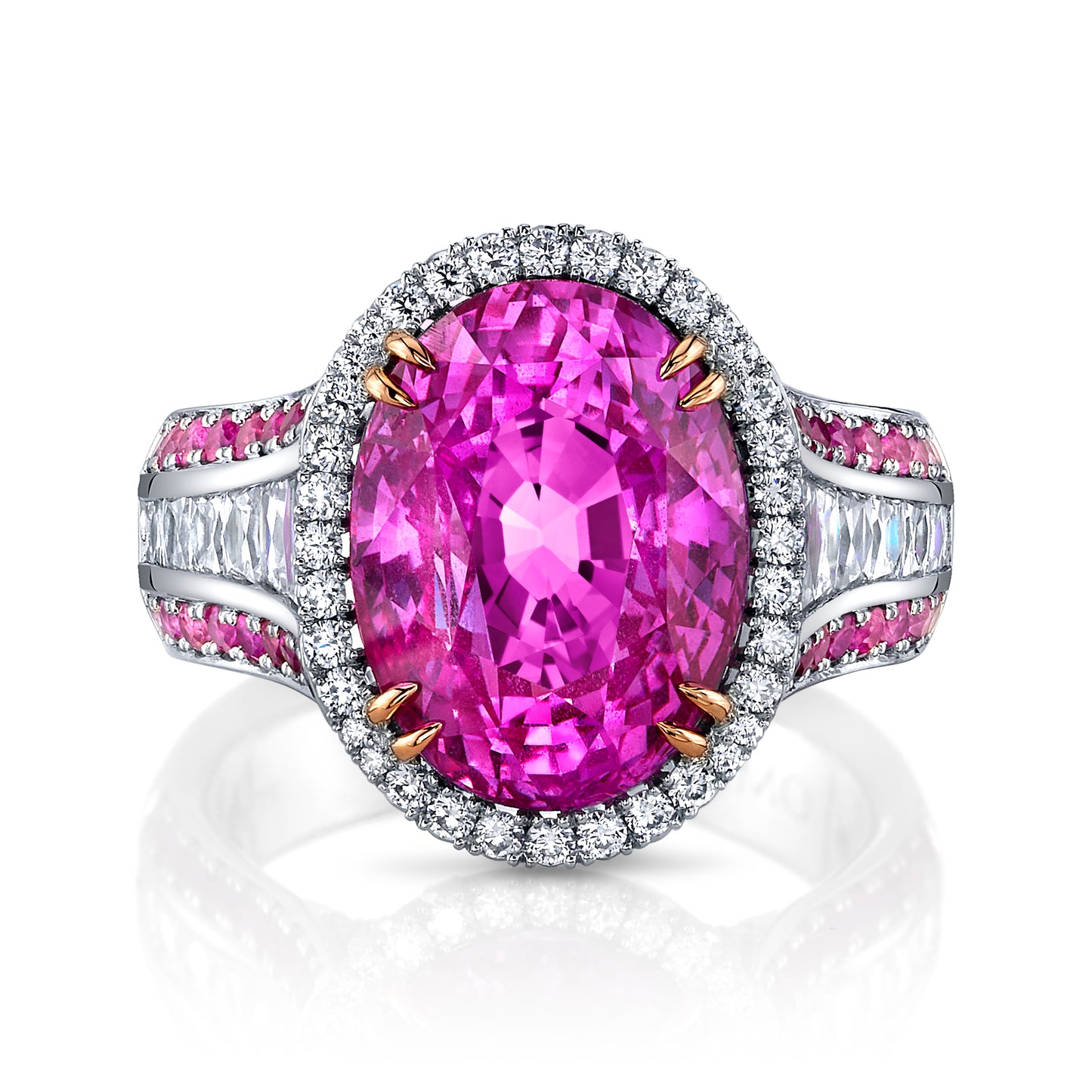 Pink Sapphire & Diamond Ring