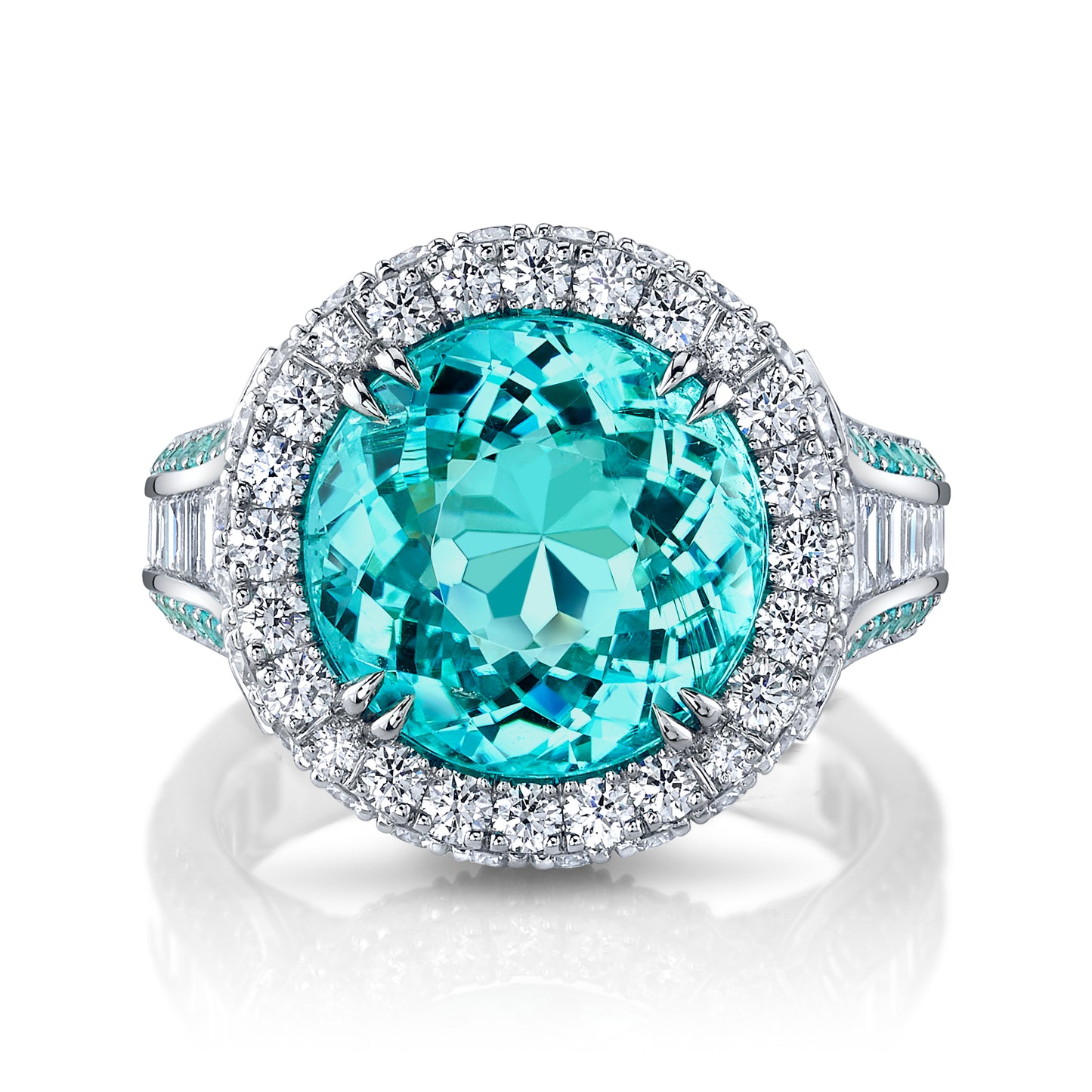 Paraiba-Type Tourmaline, Paraiba Tourmaline & Diamond Ring