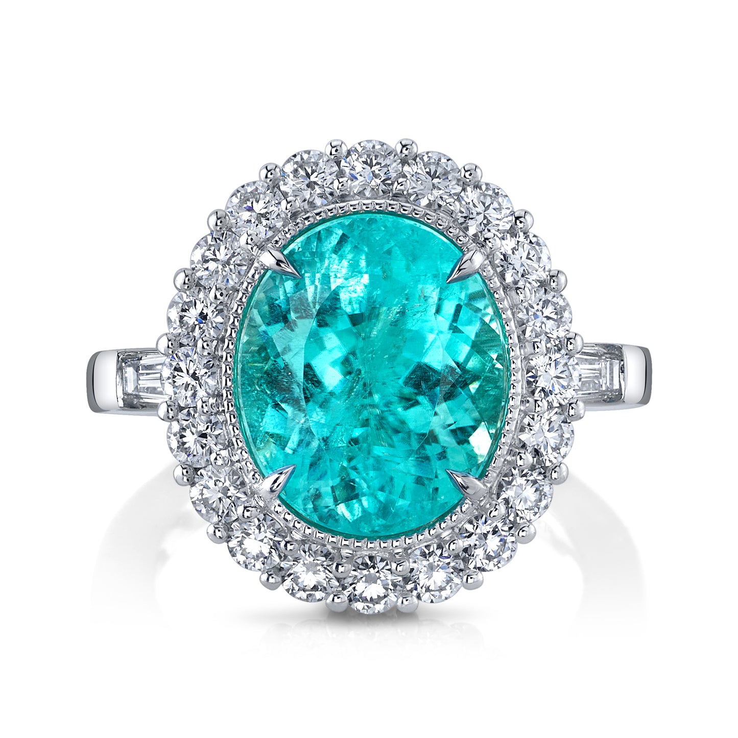 Paraíba-Type Tourmaline & Diamond Ring