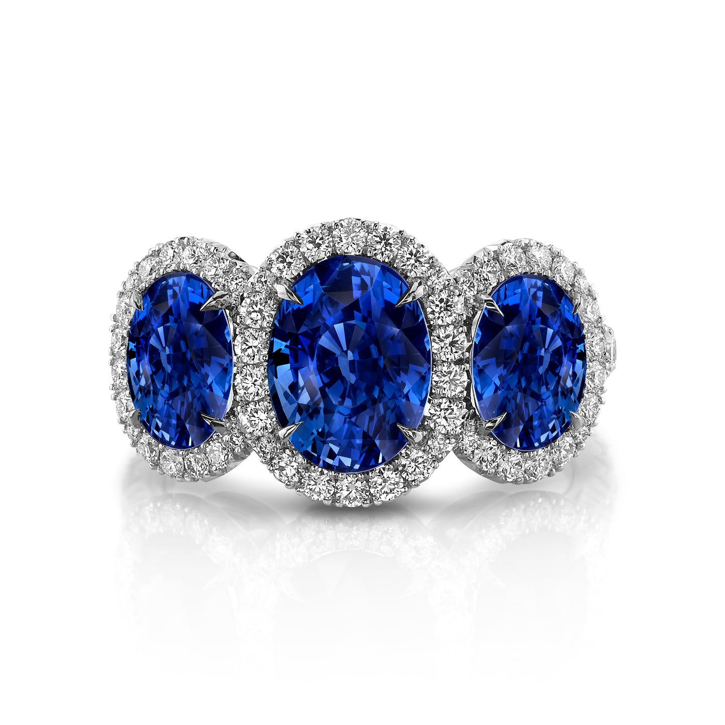 Sapphire & Diamond 3-Stone Ring