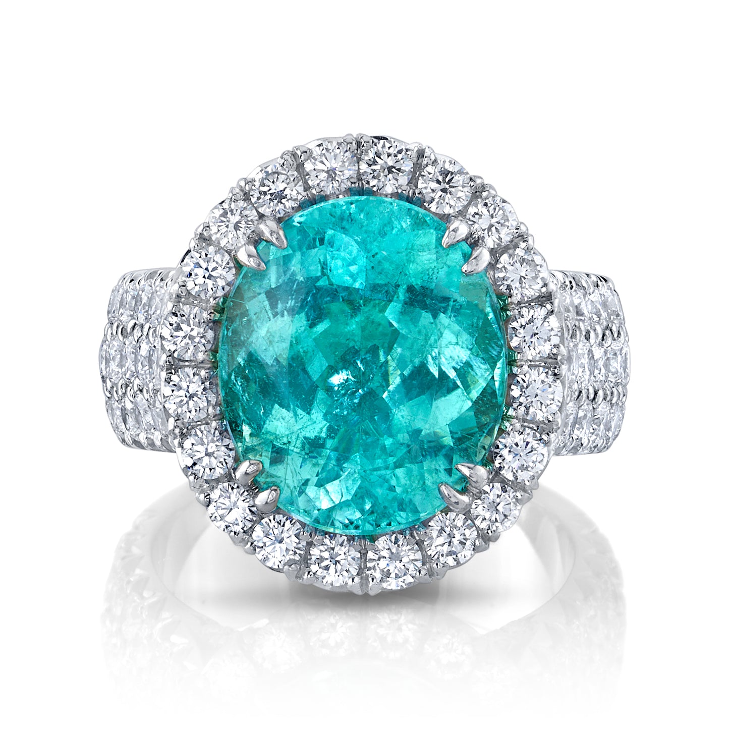 Paraíba-Type Tourmaline & Diamond Ring