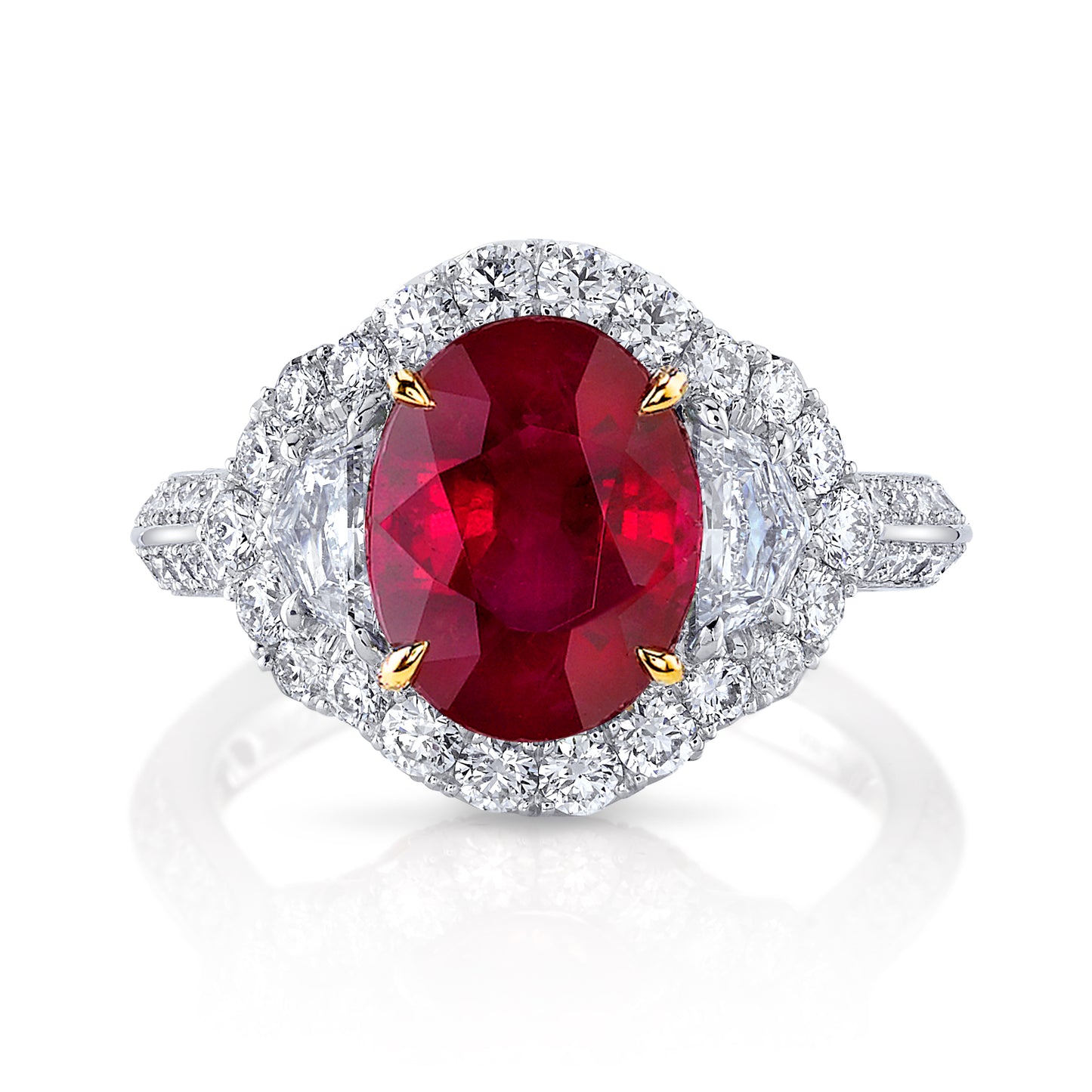 Ruby & Diamond 3-Stone Ring