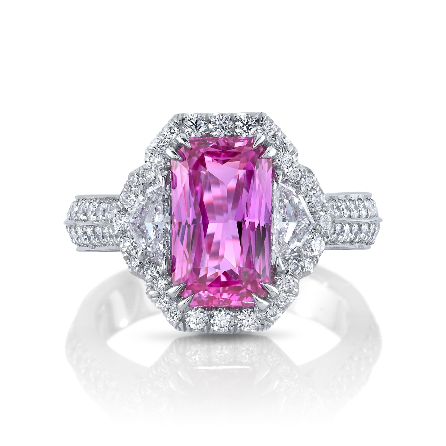 Pink Sapphire & Diamond Ring
