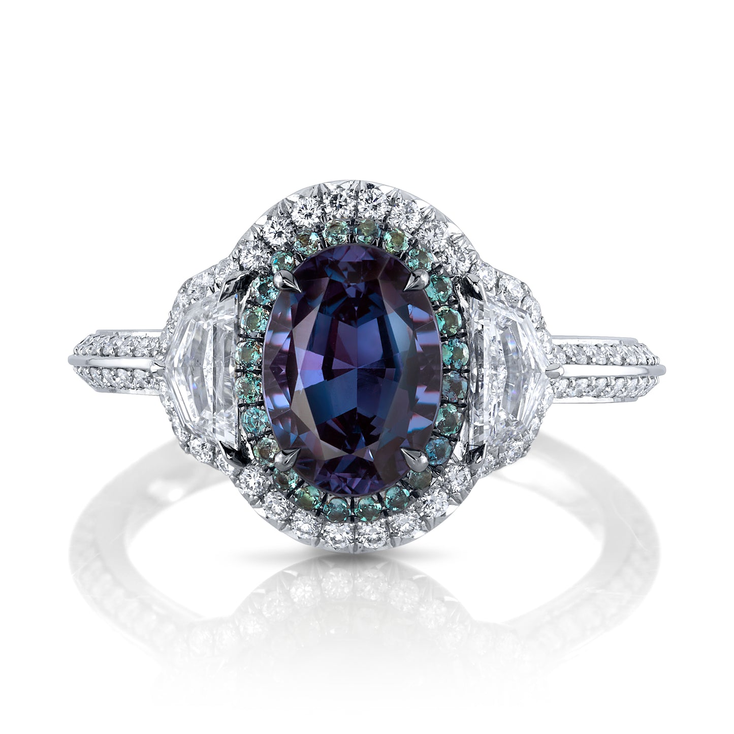 Alexandrite & Diamond 3-Stone Ring