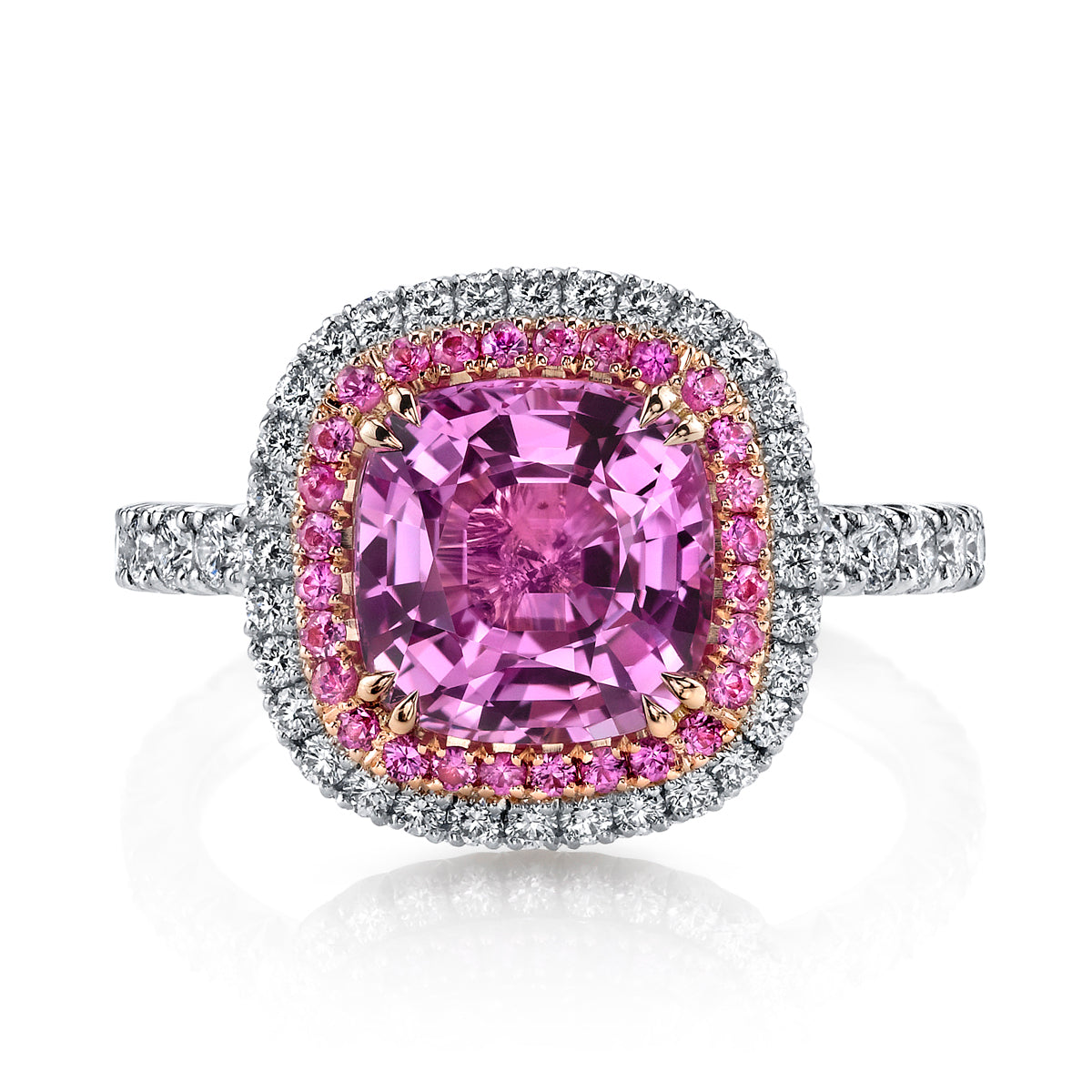 Pink Sapphire & Diamond Ring