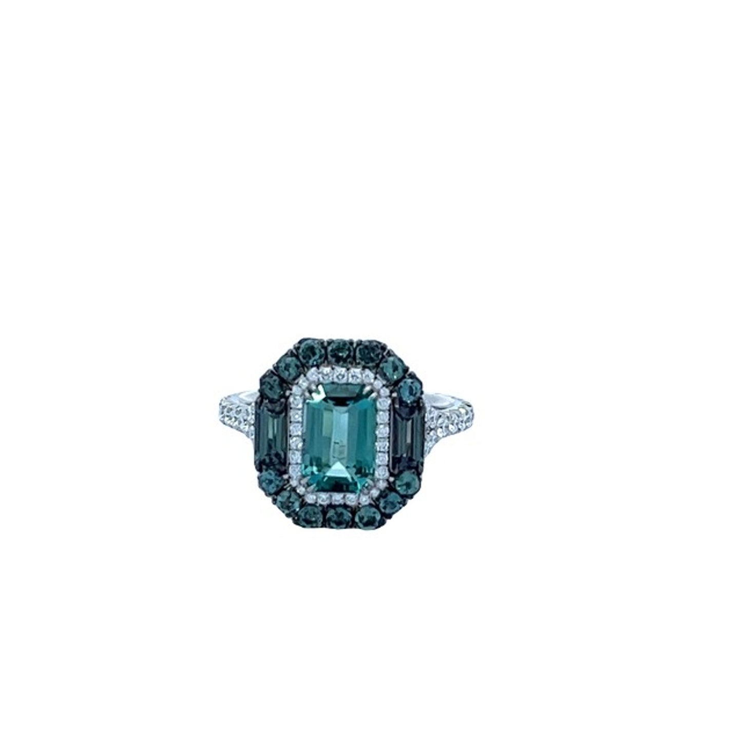 Grandidierite, Alexandrite & Diamond Ring