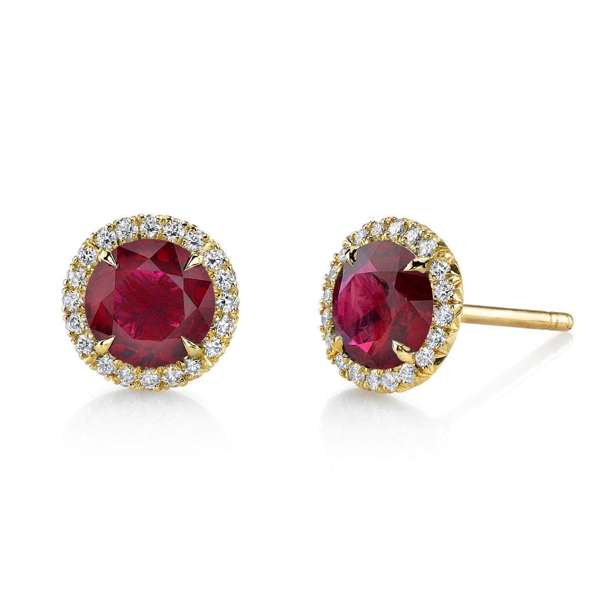 Ruby & Diamond Stud Earrings