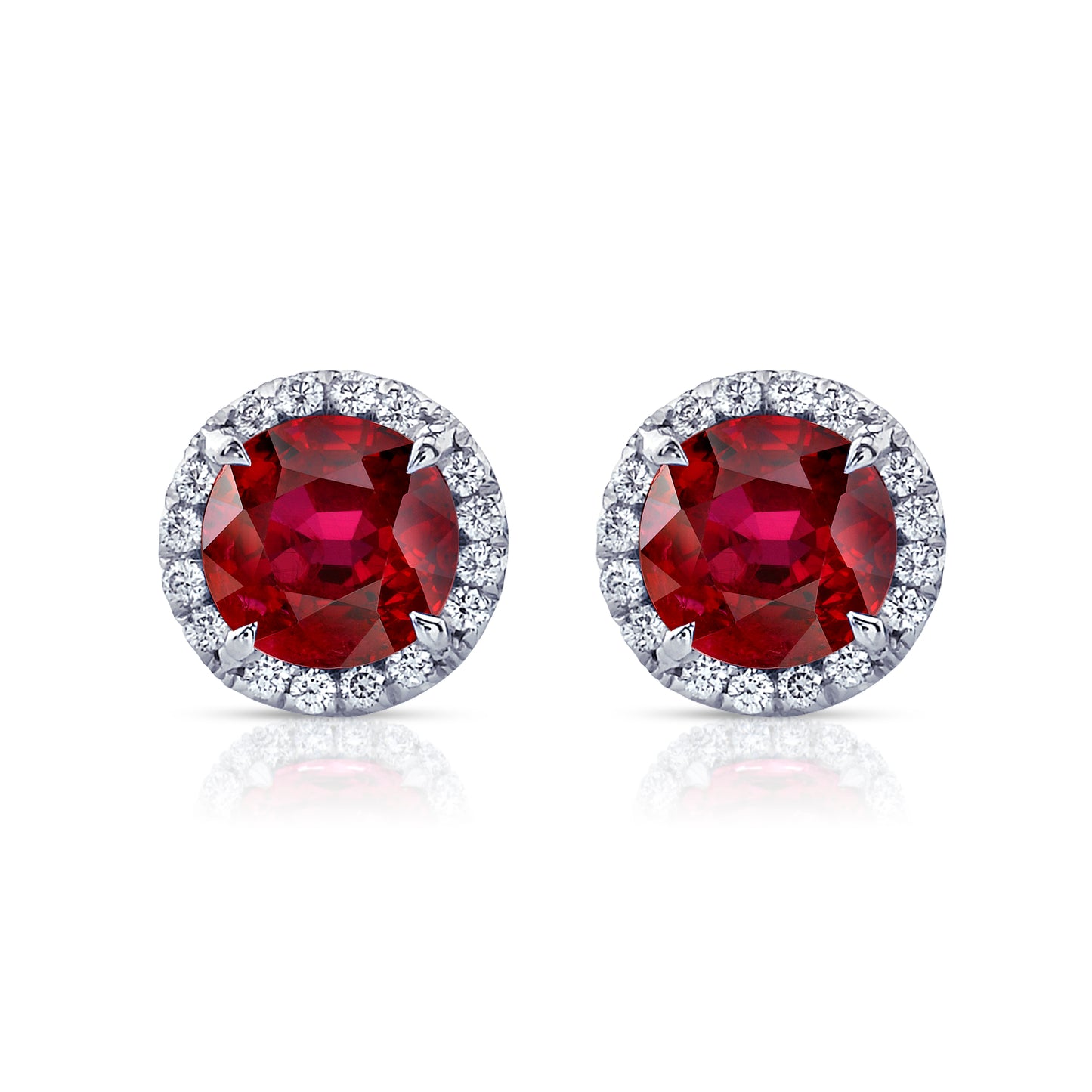 Ruby & Diamond Stud Earrings