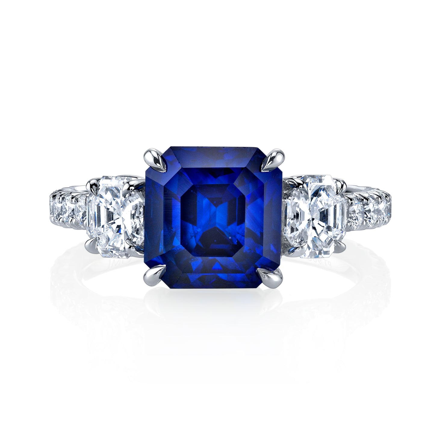 Sapphire & Diamond 3-Stone Ring