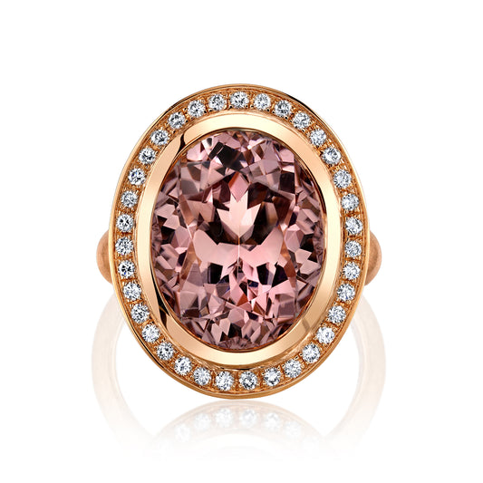 Pink Tourmaline, Tanzanite & Diamond Ring