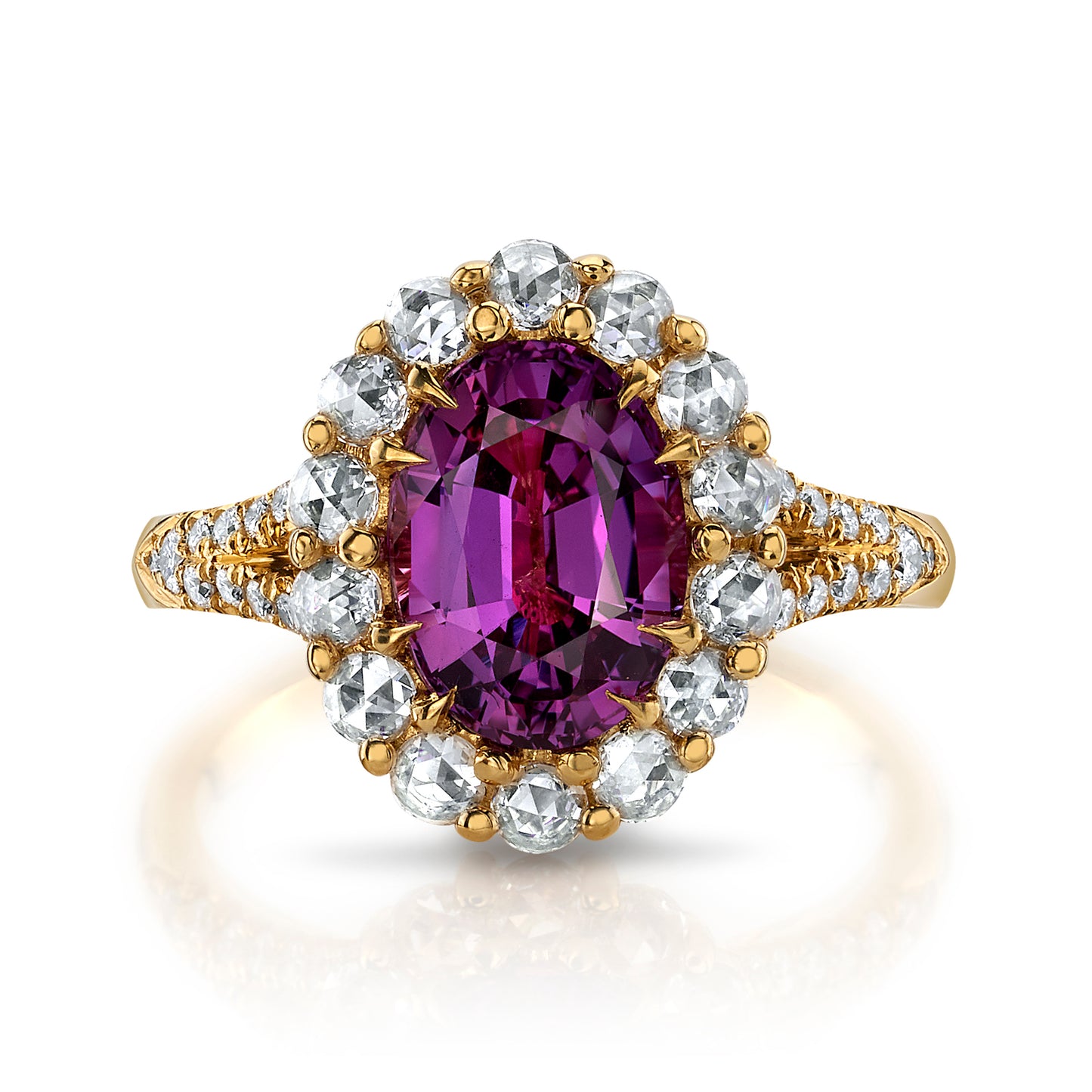 Pink Sapphire & Diamond Ring