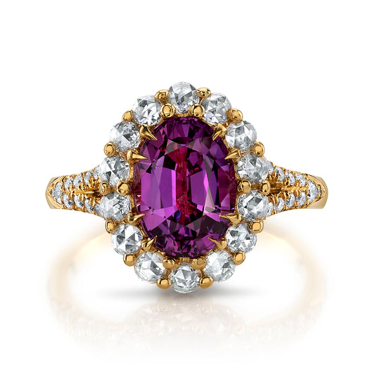 Pink Sapphire & Diamond Ring
