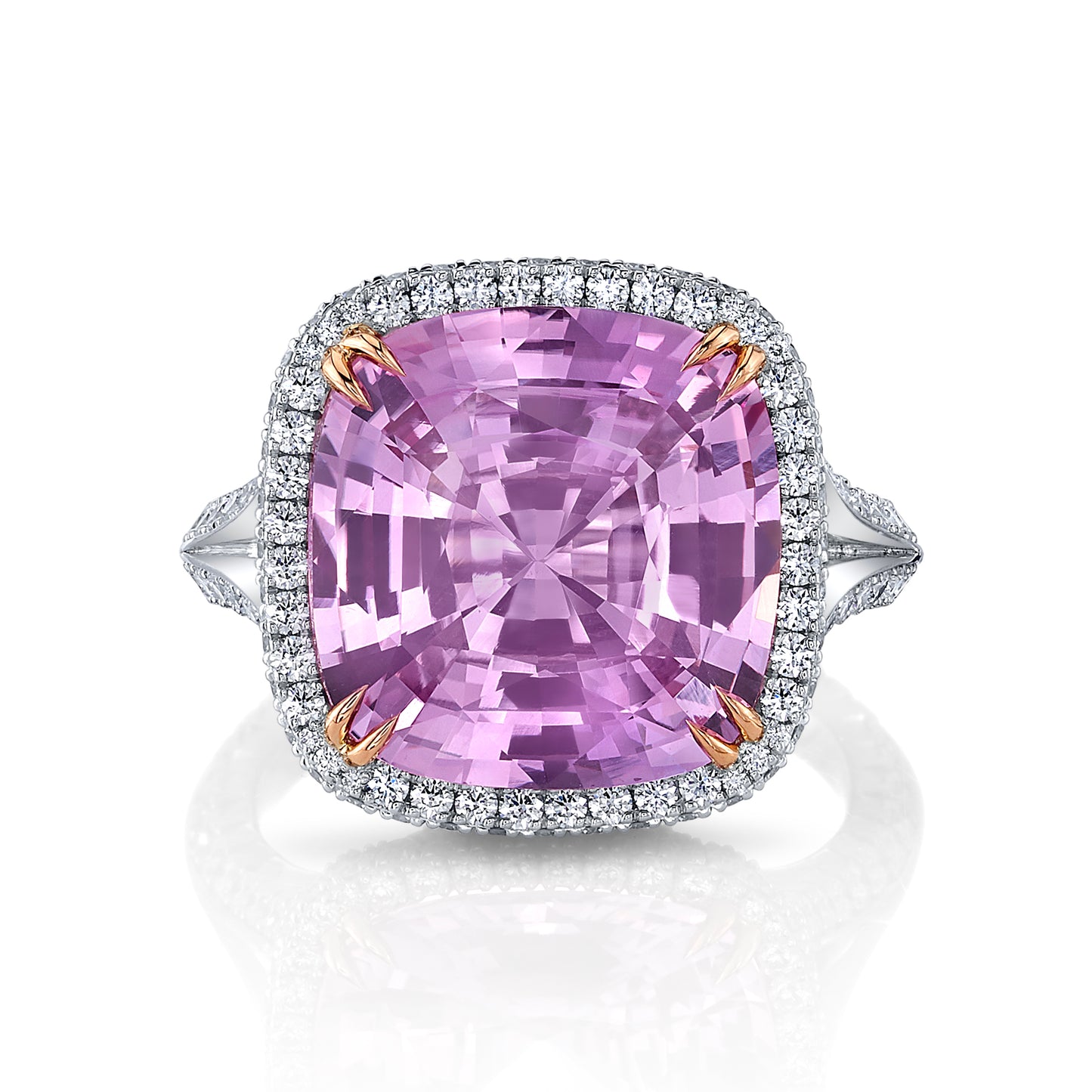 Pink Sapphire & Diamond Ring
