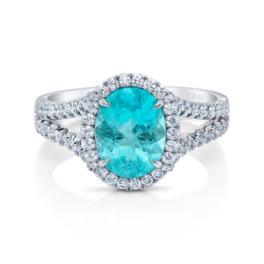Paraíba-Type Tourmaline & Diamond Ring