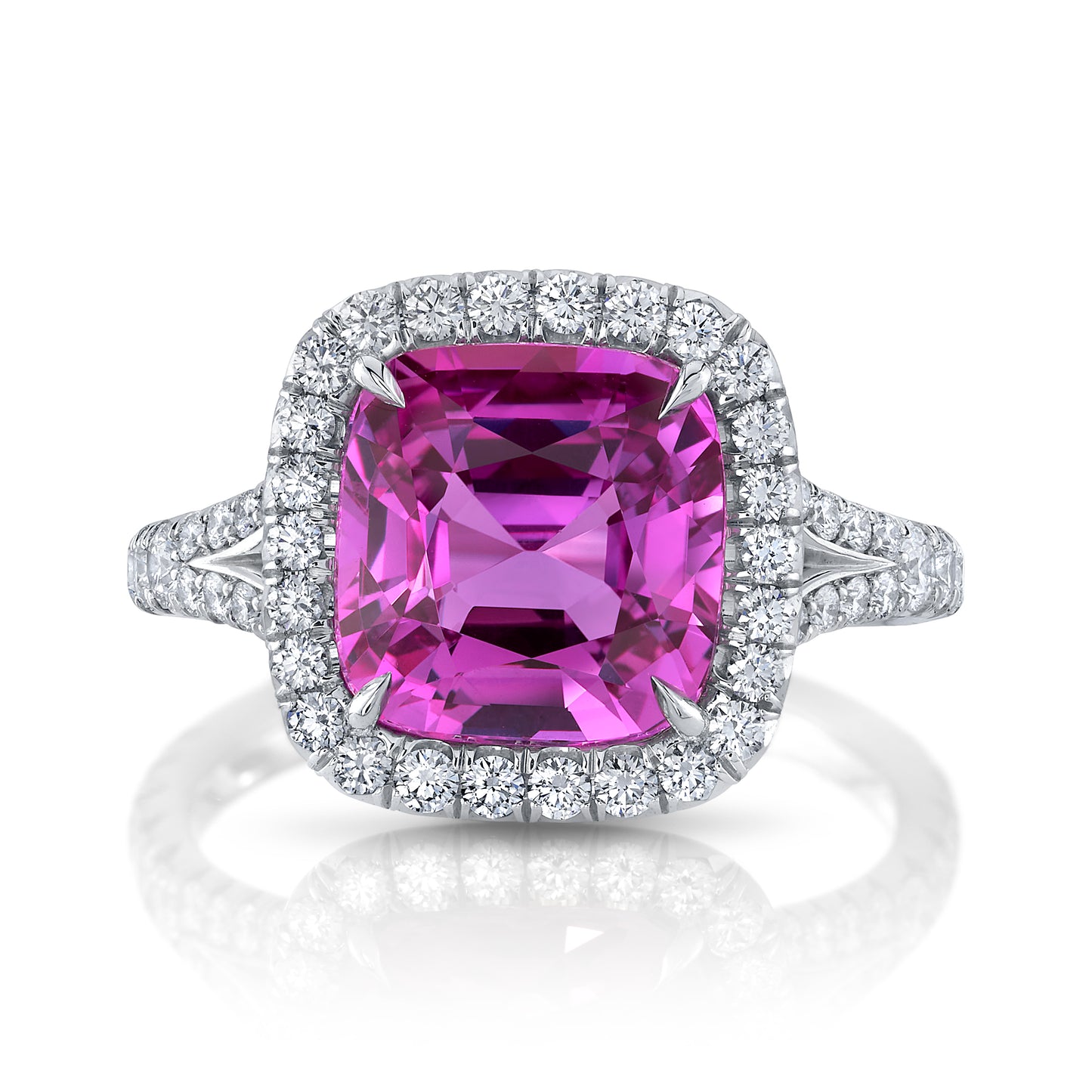 Pink Sapphire & Diamond Ring