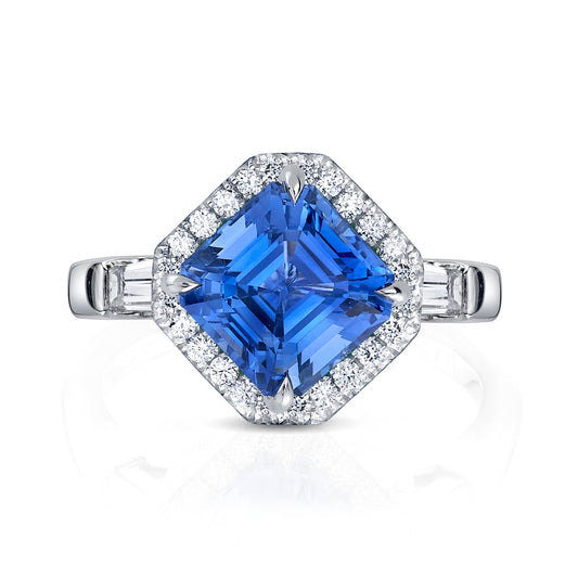 Sapphire & Diamond 3-Stone Ring