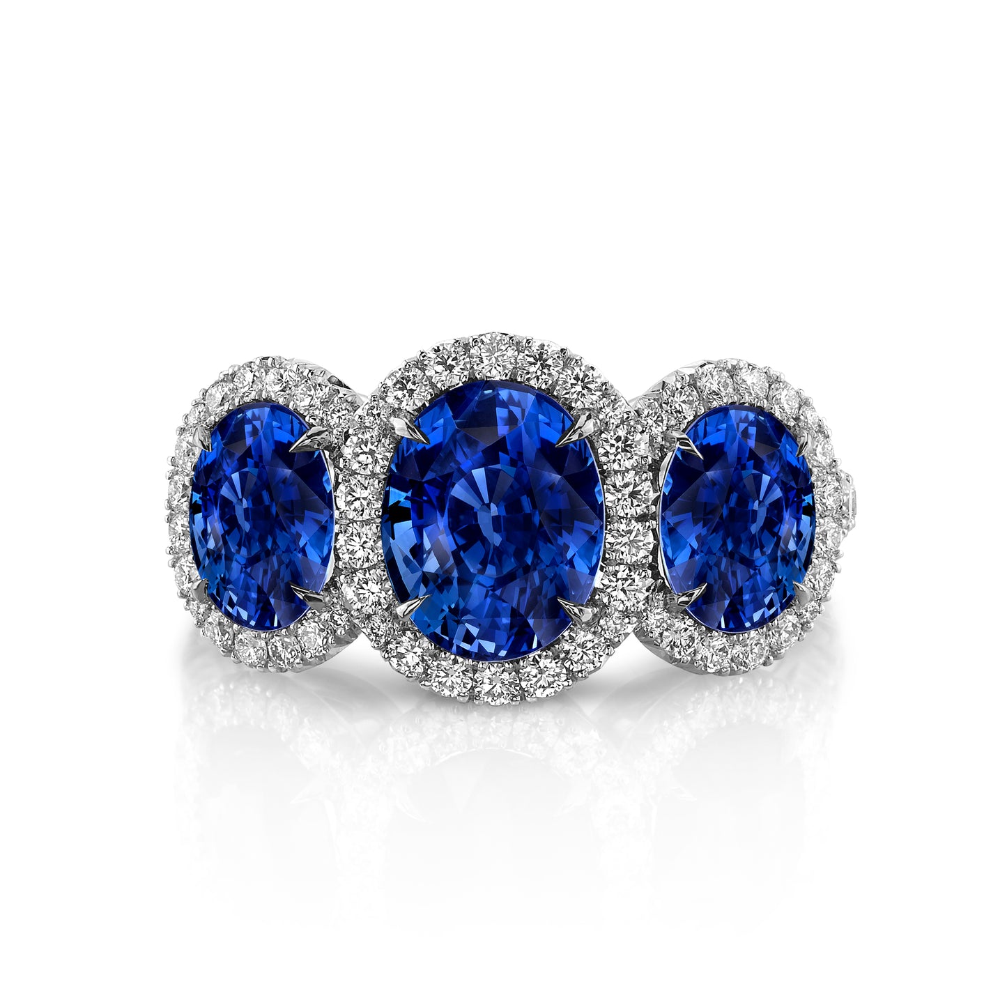 Sapphire & Diamond 3-Stone Ring