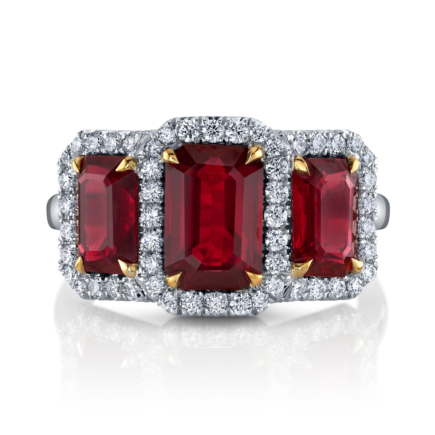 Ruby & Diamond 3-Stone Ring