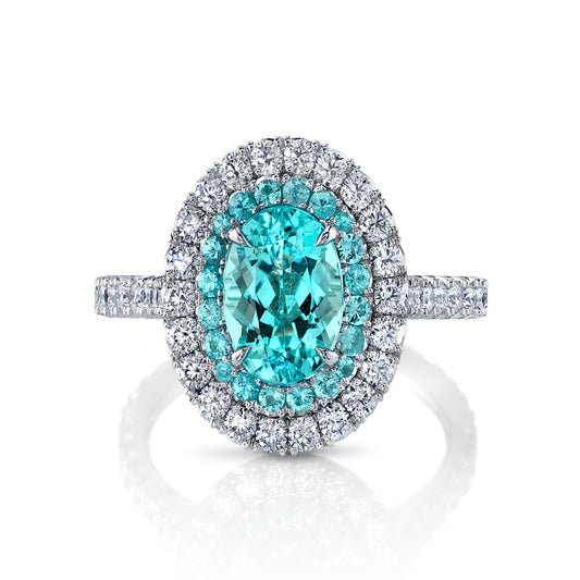 Paraíba-Type Tourmaline, Paraíba Tourmaline & Diamond Ring