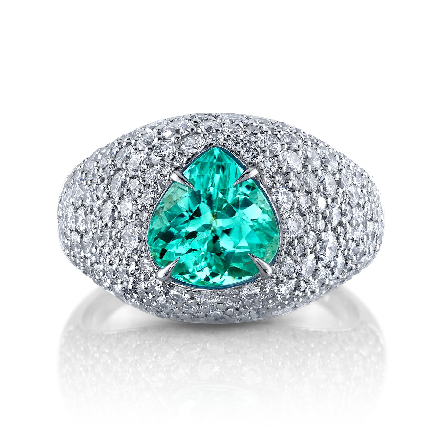 Paraiba-Type Tourmaline & Diamond Ring