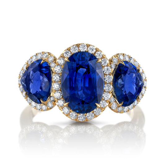 Sapphire & Diamond 3-Stone Ring