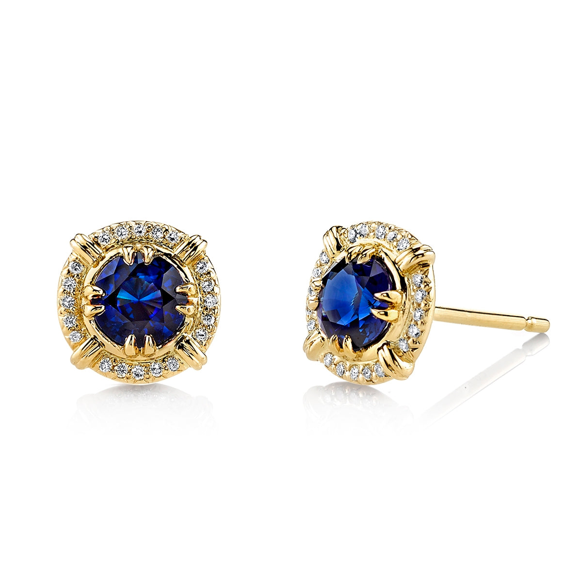 Sapphire & Diamond Stud Earrings