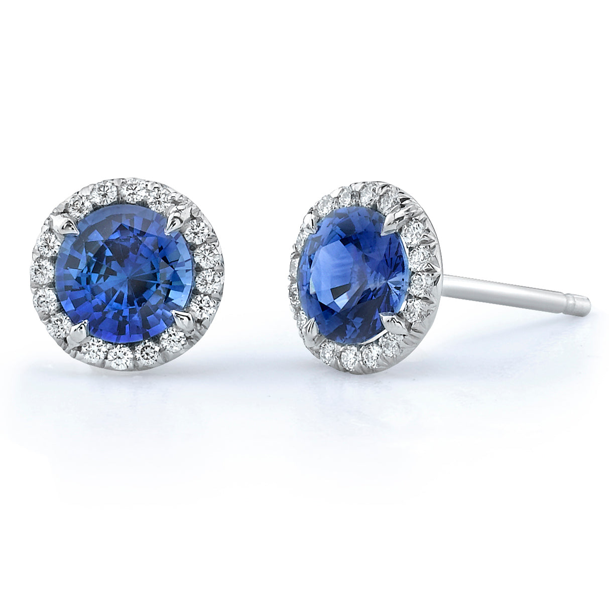 Sapphire & Diamond Stud Earrings