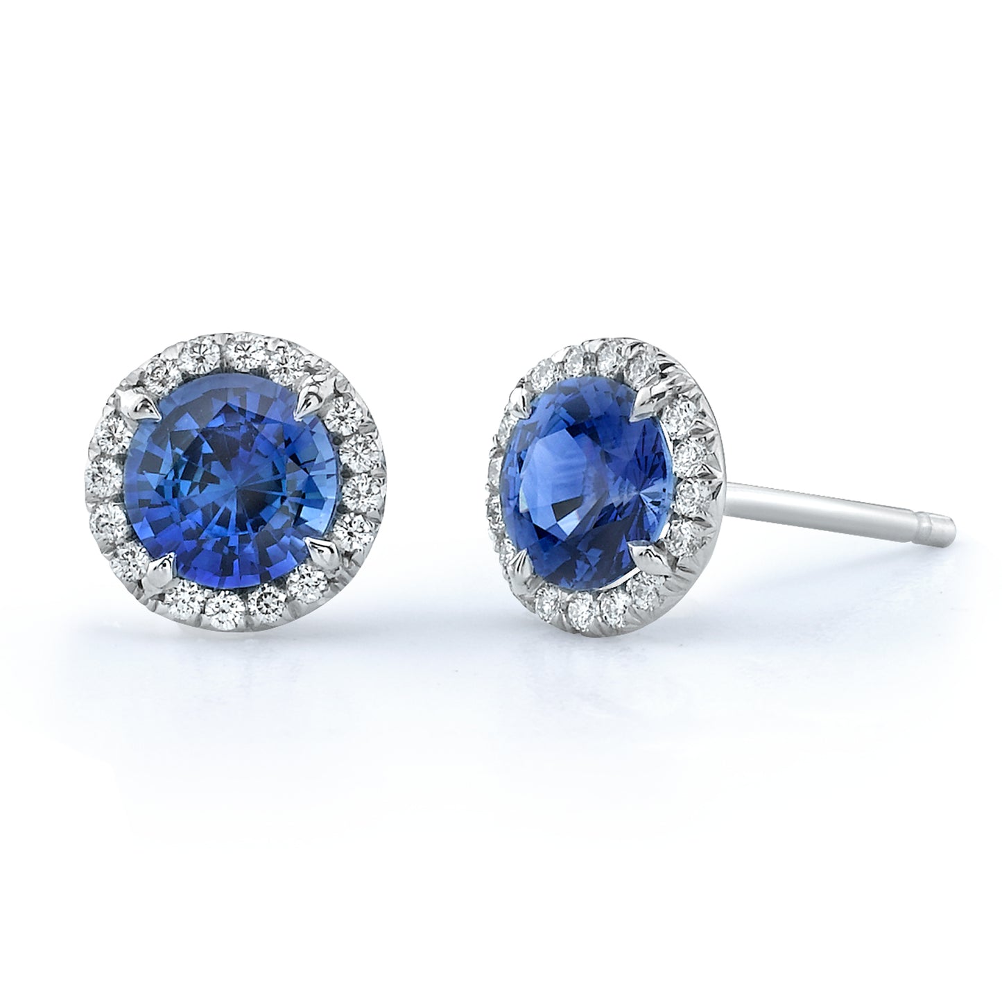 Sapphire & Diamond Stud Earrings