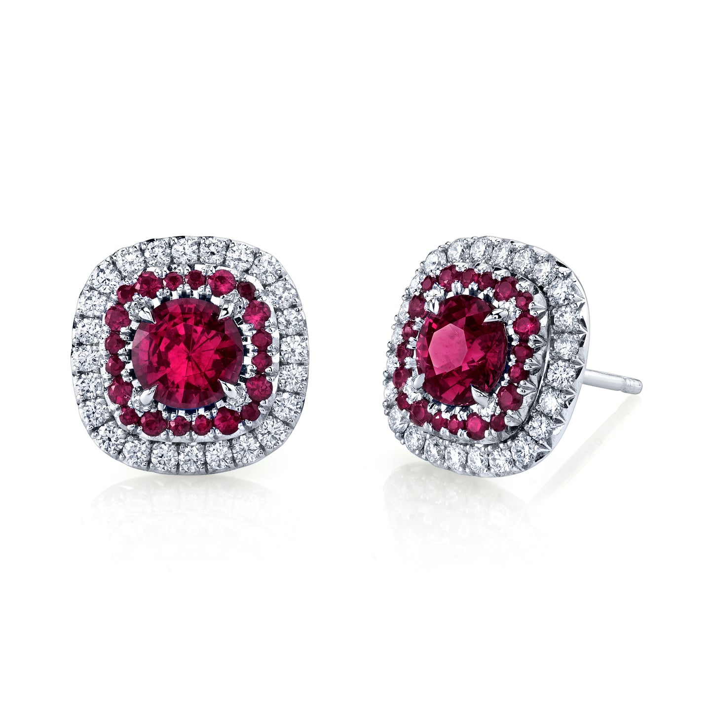 Ruby & Diamond Stud Earrings