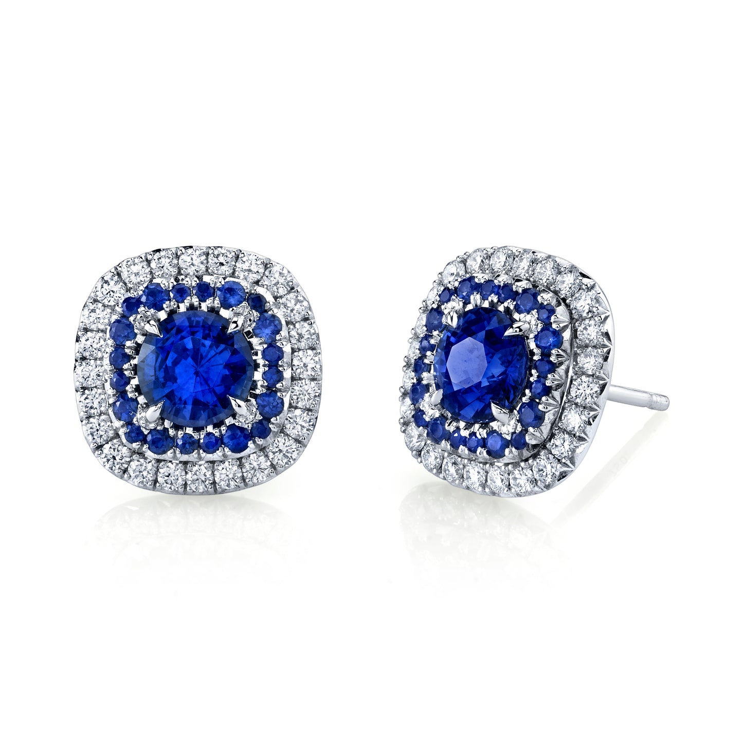 Sapphire & Diamond Stud Earrings