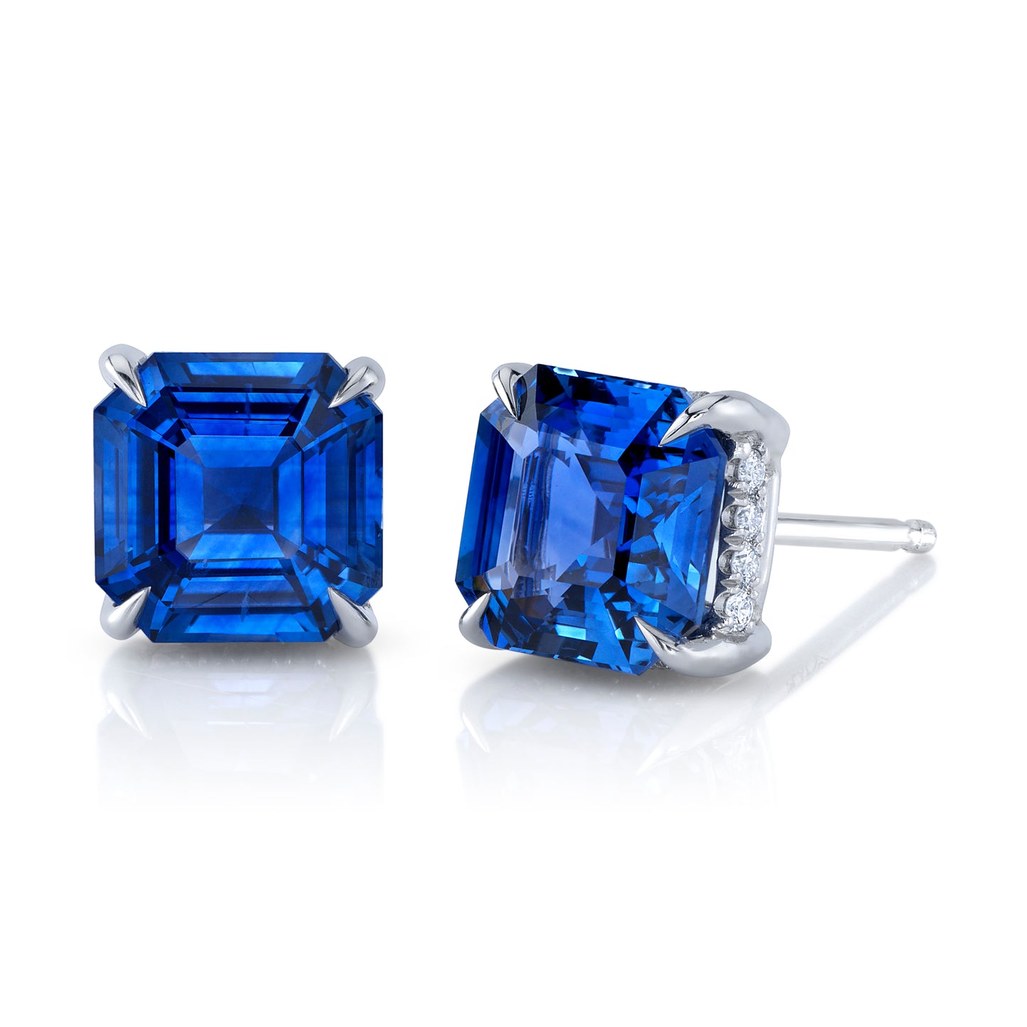 Sapphire & Diamond Stud Earrings